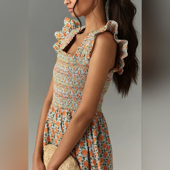 Anthropologie English Factory Sleeveless Square-Neck Embroidered Midi Dress L - Picture 5 of 11